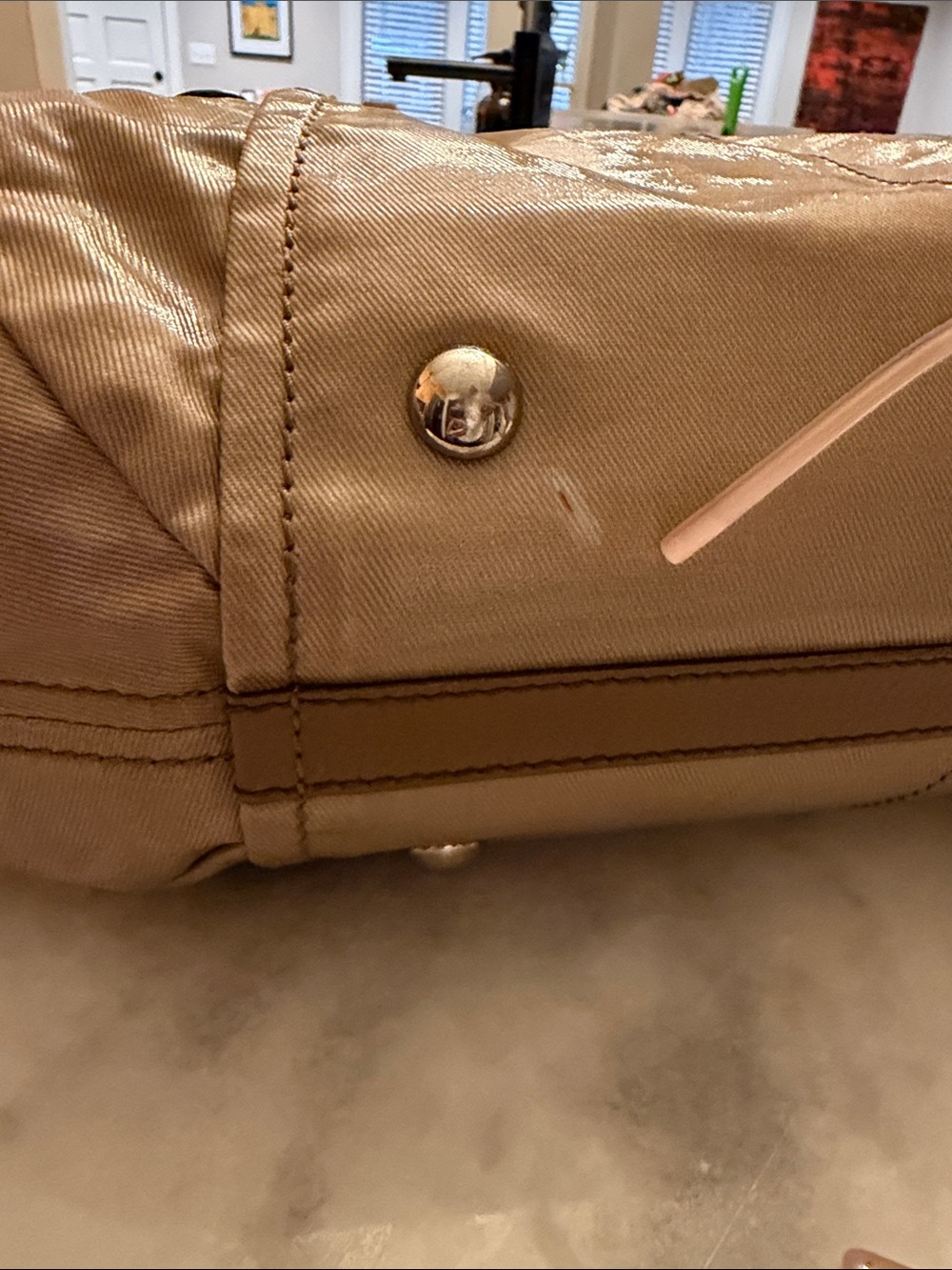 Tod’s coated canvas large shopper G-Bag in Champaign color - Picture 12 of 16